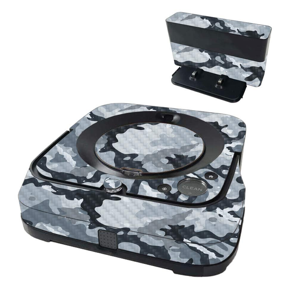 MightySkins Carbon Fiber Skin Compatible with iRobot Braava Jet m6 - Gray Camouflage | Protective, Durable Textured Carbon Fiber Finish | Easy to Apply | Made in The USA