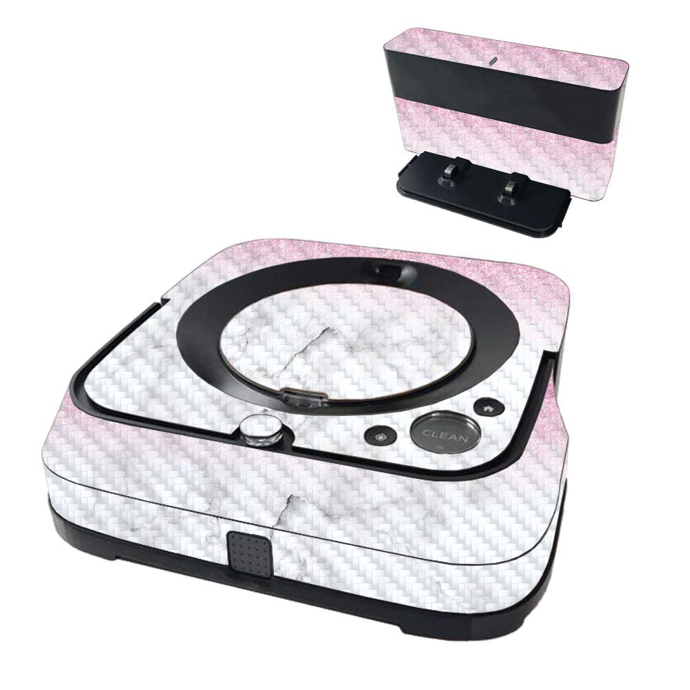 MightySkins Carbon Fiber Skin Compatible with iRobot Braava Jet m6 - Marble Glitz | Textured Carbon Fiber Finish | Easy to Apply and Change Styles | Made in The USA