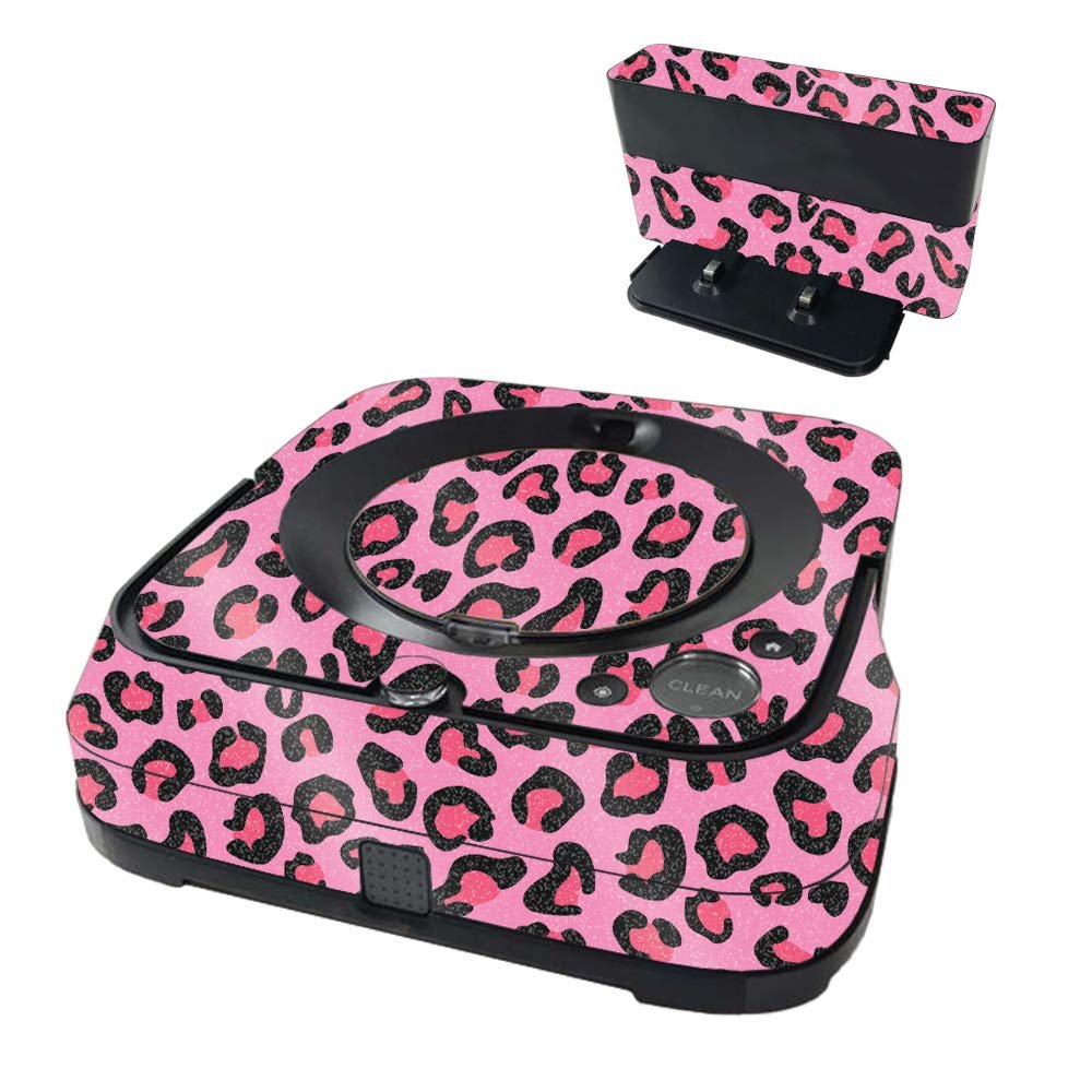 MightySkins Glossy Glitter Skin Compatible with iRobot Braava Jet m6 - Pink Leopard | High-Gloss Glitter Finish | Easy to Apply and Change Styles | Made in The USA