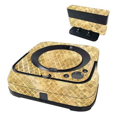 MightySkins Glossy Glitter Skin Compatible with iRobot Braava Jet m6 - Gold Tiles | Protective High-Gloss Glitter Finish | Easy to Apply and Change Styles | Made in The USA