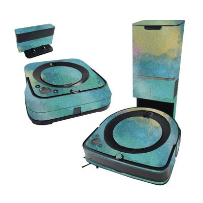 MightySkins Glossy Glitter Skin Compatible with iRobot Roomba s9+ Vacuum & Braava Jet m6 Bundle - Watercolor Blue | High-Gloss Glitter Finish | Easy to Apply and Change Styles | Made in The USA