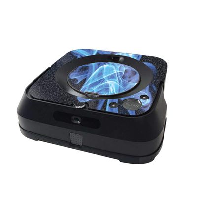 MightySkins Glossy Glitter Skin Compatible with iRobot Braava Jet m6 Minimal Coverage - Blue Flames | Protective High-Gloss Glitter Finish | Easy to Apply and Change Styles | Made in The USA