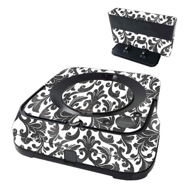MightySkins Glossy Glitter Skin Compatible with iRobot Braava Jet m6 - Black Damask | High-Gloss Glitter Finish | Easy to Apply and Change Styles | Made in The USA