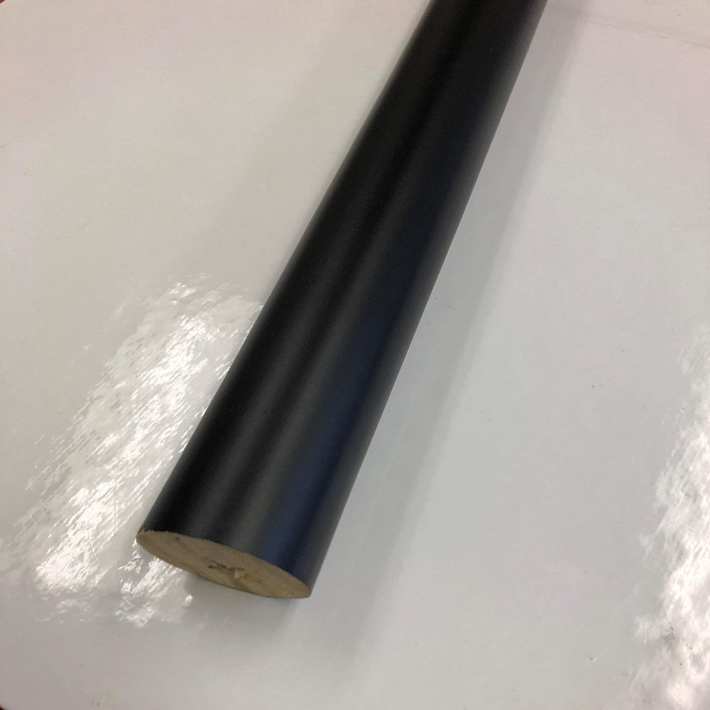 1 3/8 Inch Diameter Drapery Wood Smooth Curtain Rod 8 Ft (Black)