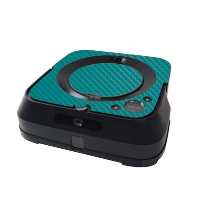 MightySkins Carbon Fiber Skin Compatible with iRobot Braava Jet m6 Minimal Coverage - Solid Teal | Protective Textured Carbon Fiber Finish | Easy to Apply and Change Styles | Made in The USA