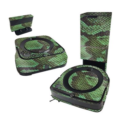 MightySkins Glossy Glitter Skin Compatible with iRobot Roomba s9+ Vacuum & Braava Jet m6 Bundle - Green Serpent | High-Gloss Glitter Finish | Easy to Apply and Change Styles | Made in The USA