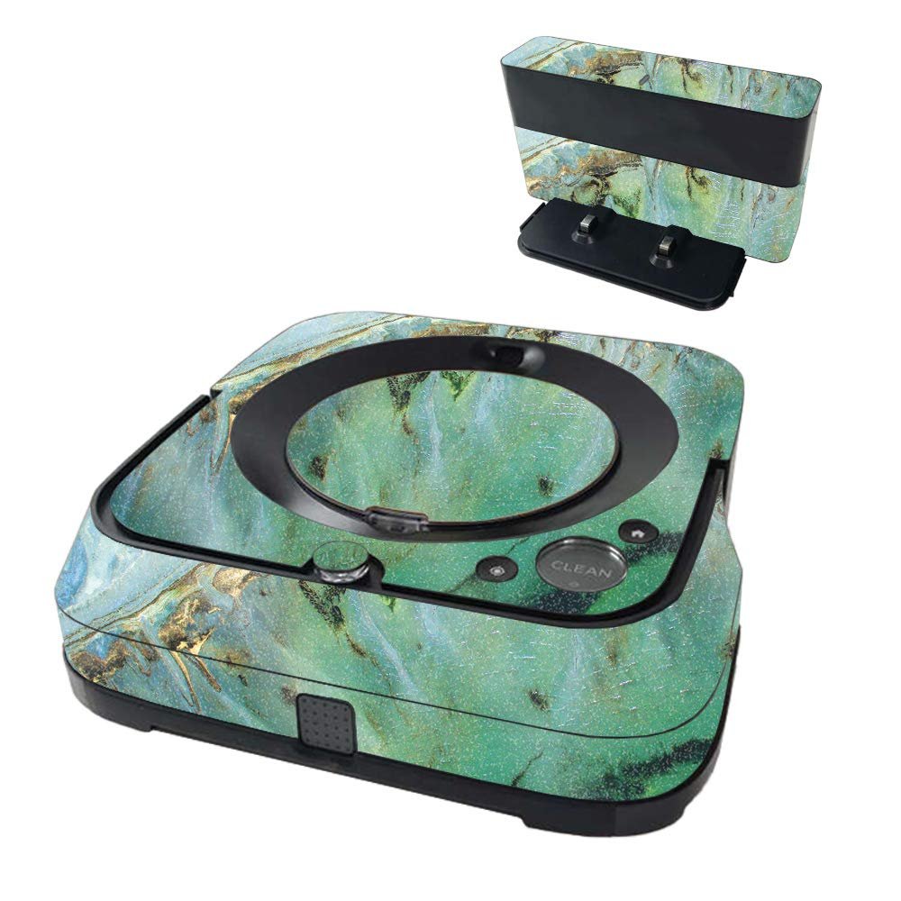 MightySkins Glossy Glitter Skin Compatible with iRobot Braava Jet m6 - Green Shell | Protective High-Gloss Glitter Finish | Easy to Apply and Change Styles | Made in The USA
