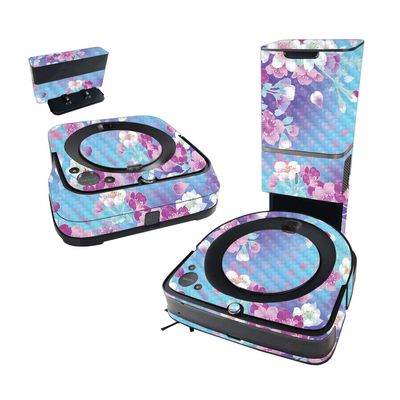 MightySkins Carbon Fiber Skin Compatible with iRobot Roomba s9+ Vacuum & Braava Jet m6 Bundle - in Bloom | Protective Textured Carbon Fiber Finish | Easy to Apply and Change Styles | Made in The USA