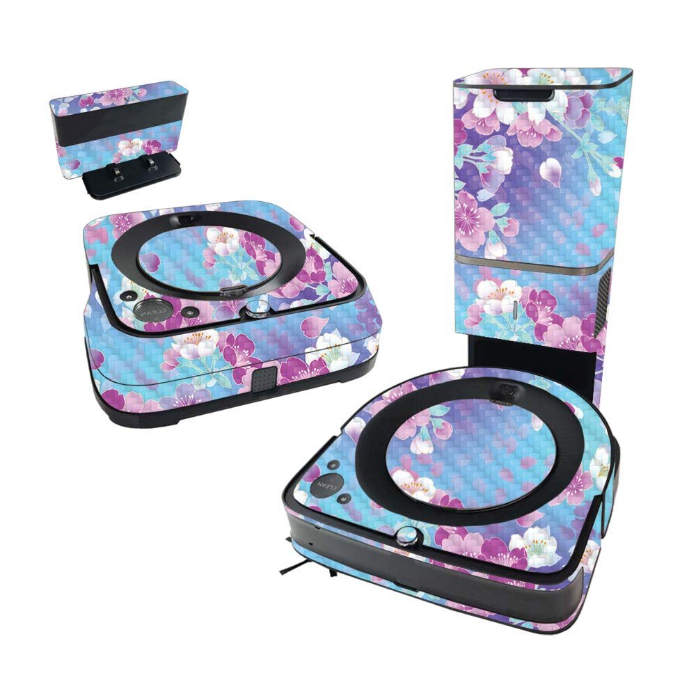 MightySkins Carbon Fiber Skin Compatible with iRobot Roomba s9+ Vacuum & Braava Jet m6 Bundle - in Bloom | Protective Textured Carbon Fiber Finish | Easy to Apply and Change Styles | Made in The USA
