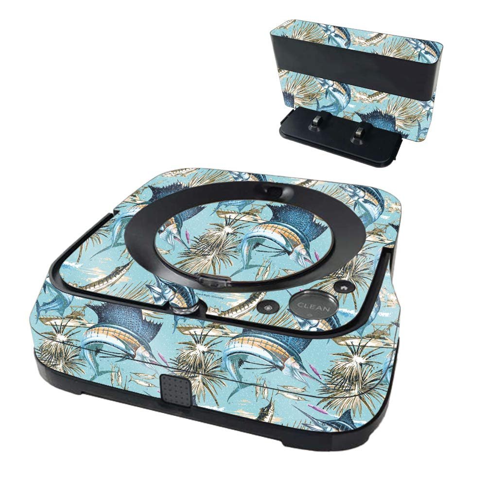 MightySkins Glossy Glitter Skin Compatible with iRobot Braava Jet m6 - Island Fish | Protective High-Gloss Glitter Finish | Easy to Apply and Change Styles | Made in The USA