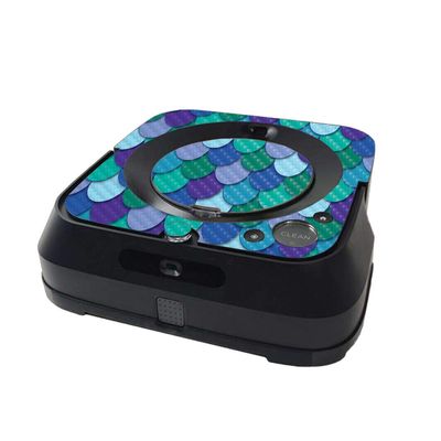 MightySkins Carbon Fiber Skin Compatible with iRobot Braava Jet m6 Minimal Coverage - Blue Scales | Textured Carbon Fiber Finish | Easy to Apply and Change Styles | Made in The USA