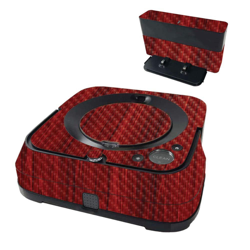 MightySkins Carbon Fiber Skin Compatible with iRobot Braava Jet m6 - Cherry Grain | Textured Carbon Fiber Finish | Easy to Apply and Change Styles | Made in The USA