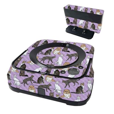 MightySkins Carbon Fiber Skin Compatible with iRobot Braava Jet m6 - Cat Chaos | Protective Textured Carbon Fiber Finish | Easy to Apply and Change Styles | Made in The USA