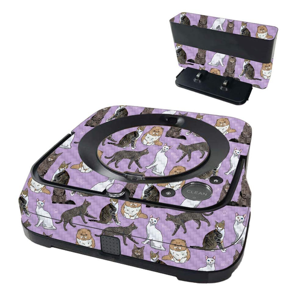 MightySkins Carbon Fiber Skin Compatible with iRobot Braava Jet m6 - Cat Chaos | Protective Textured Carbon Fiber Finish | Easy to Apply and Change Styles | Made in The USA