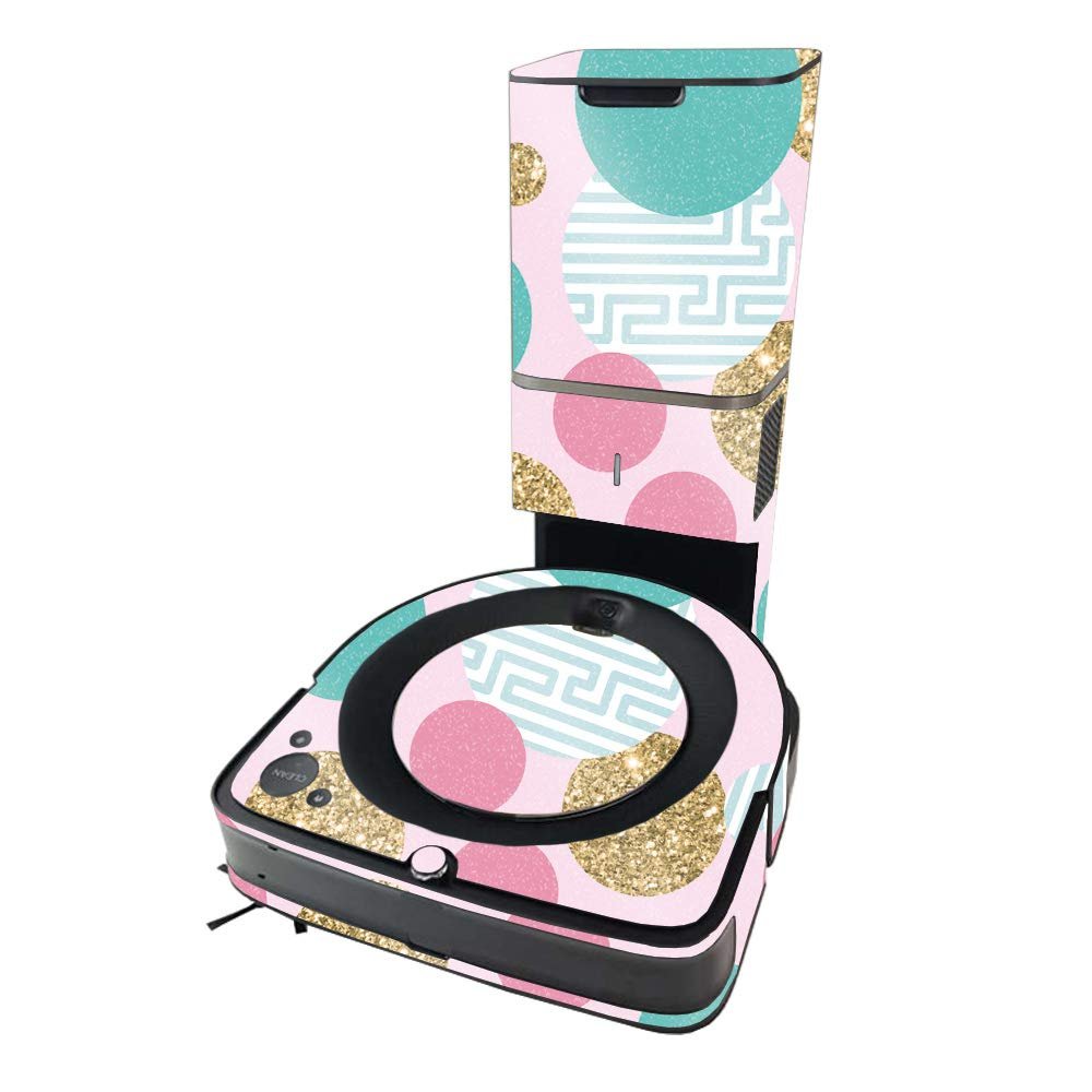 MightySkins Glossy Glitter Skin Compatible with iRobot Roomba s9+ Vacuum - Golden Bubbles | High-Gloss Glitter Finish | Easy to Apply and Change Styles | Made in The USA
