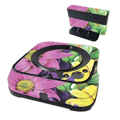 MightySkins Glossy Glitter Skin Compatible with iRobot Braava Jet m6 - Colorful Flowers | High-Gloss Glitter Finish | Easy to Apply and Change Styles | Made in The USA