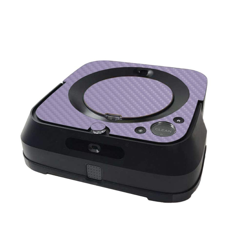 MightySkins Carbon Fiber Skin Compatible with iRobot Braava Jet m6 Minimal Coverage - Solid Lavender | Protective, Durable Textured Carbon Fiber Finish | Easy to Apply | Made in The USA