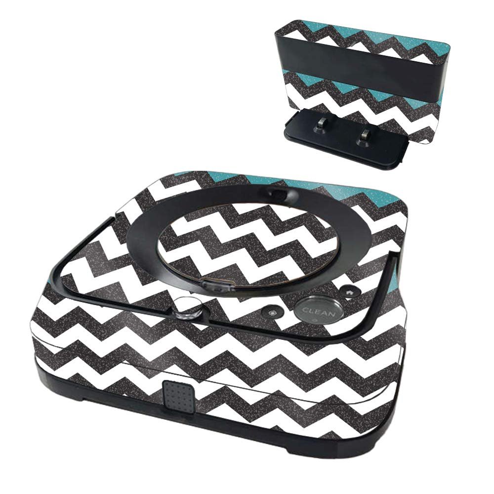 MightySkins Glossy Glitter Skin Compatible with iRobot Braava Jet m6 - Teal Chevron | High-Gloss Glitter Finish | Easy to Apply and Change Styles | Made in The USA