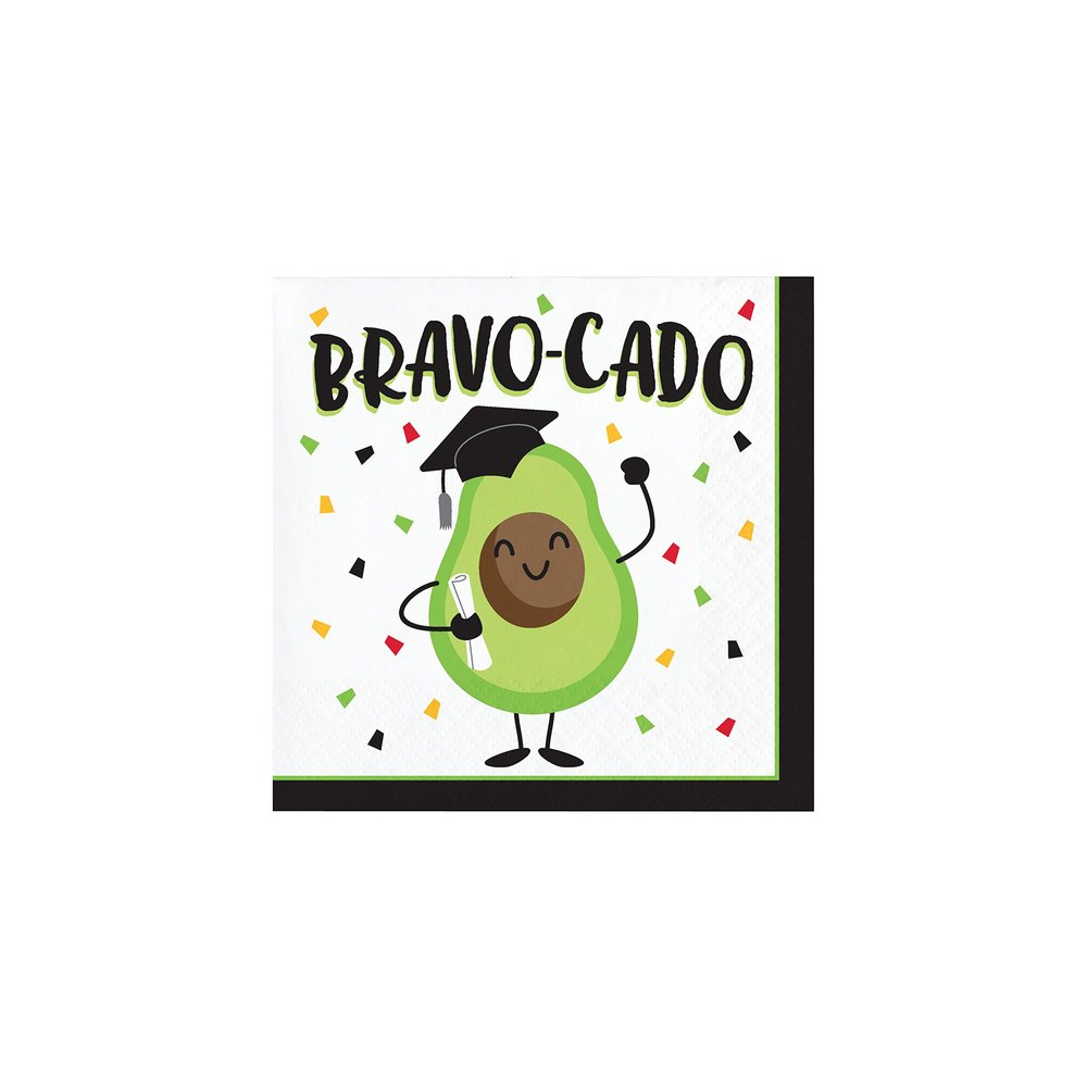 Bravo-cado Graduation Beverage Napkins, 16 ct