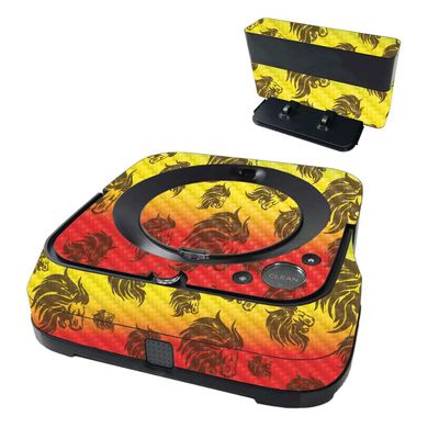 MightySkins Carbon Fiber Skin Compatible with iRobot Braava Jet m6 - Rasta Lion | Protective Textured Carbon Fiber Finish | Easy to Apply and Change Styles | Made in The USA