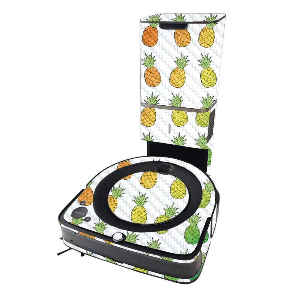 MightySkins Carbon Fiber Skin Compatible with iRobot Roomba s9+ Vacuum - Rainbow Pineapples | Protective, Durable Textured Carbon Fiber Finish | Easy to Apply | Made in The USA