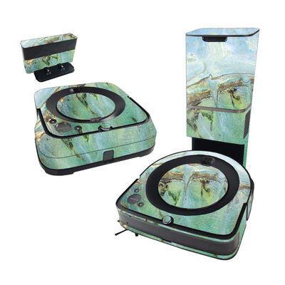 MightySkins Glossy Glitter Skin Compatible With iRobot Roomba s9+ Vacuum & Braava Jet m6 Bundle - Green Shell | Protective High-Gloss Glitter Finish | Easy to Apply and Change Styles | Made in The USA