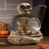 K&K Interiors 41508A 6.5 Inch Skeleton Water Globe with Tombstone & Glitter Bats, White view 2