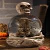 K&K Interiors 41508A 6.5 Inch Skeleton Water Globe with Tombstone & Glitter Bats, White view 4