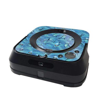 MightySkins Glossy Glitter Skin Compatible with iRobot Braava Jet m6 Minimal Coverage - Dolphin Gang | High-Gloss Glitter Finish | Easy to Apply and Change Styles | Made in The USA