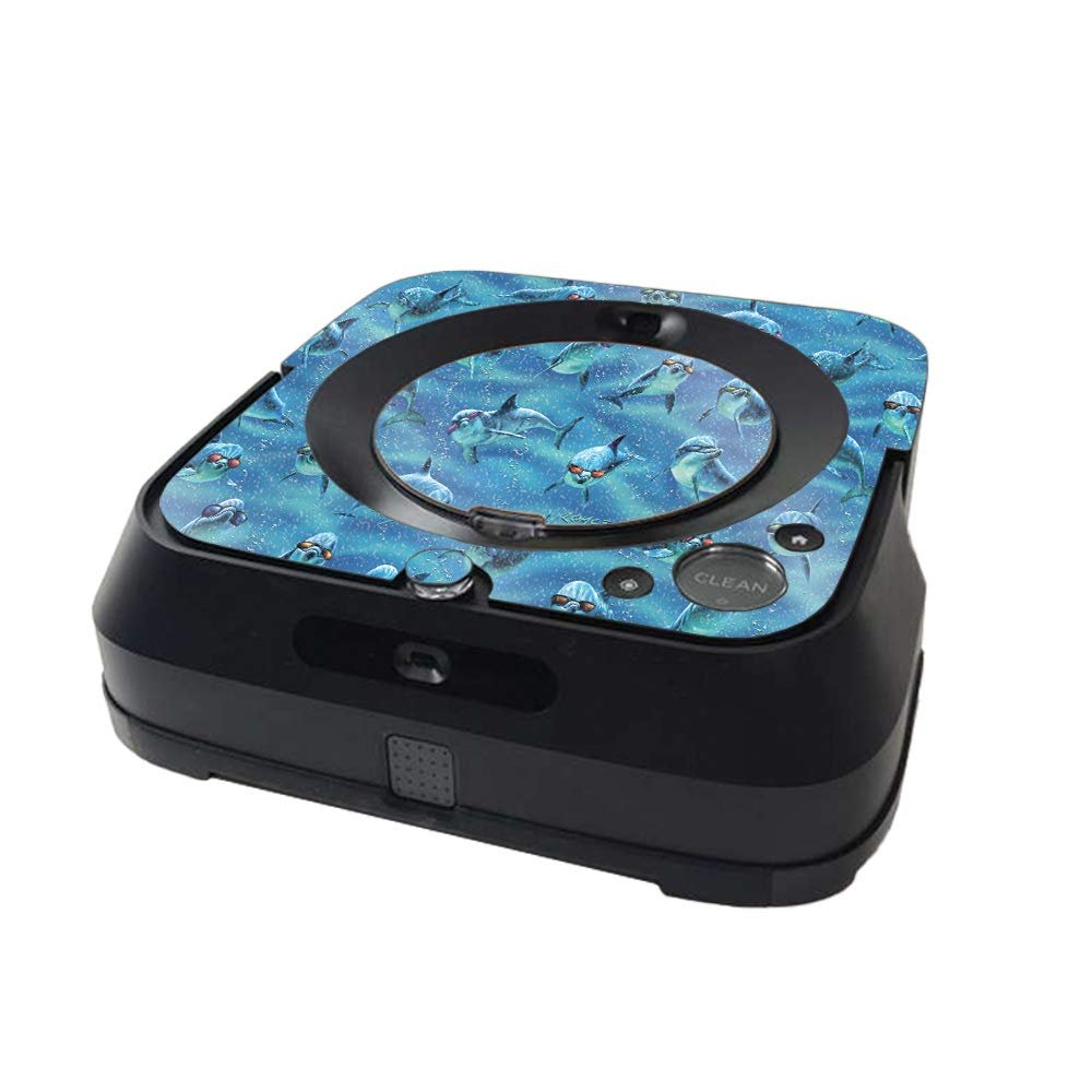 MightySkins Glossy Glitter Skin Compatible with iRobot Braava Jet m6 Minimal Coverage - Dolphin Gang | High-Gloss Glitter Finish | Easy to Apply and Change Styles | Made in The USA