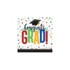 Creative Converting Colorful Graduation Napkins, 6.5", Red, blue, green and yellow view 1