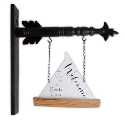 K&K Interiors 17080F-AR 10.5 Inch Enamel & Wood Sailboat Arrow Replacement, White