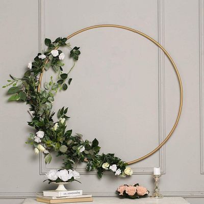 Christmas Wreaths, Christmas Hoops, Gold Metal Hoops, Metal Rings, Wreath Decor, Floral Hoop Round Metal Frame,Door Wreath Hoops,Large Hoops (Gold, 24 Inches)