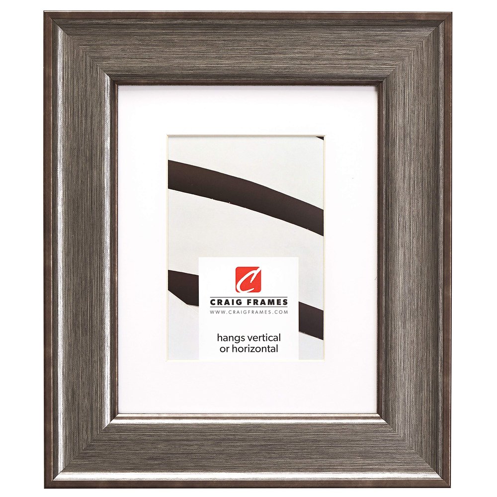 Craig Frames Resilience, 24 x 32 Inch Picture Frame Matted to Display a 20 x 28 Inch Photo, Distressed Silver