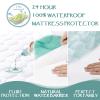 California King Quilted Waterproof Mattress Pad, Soft Mattress Pad Cover, Waterproof Mattress Protector Stretches up to 21 Deep Pocket-Hollow Alternative Filling-Cooling Mattress Topper view 3