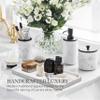 Marble & Matte Black Bathroom Accessories Set - Toothbrush Holder, Soap Dispenser, Modern Black Bathroom Decor view 3