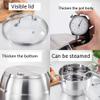 201 Stainless Steel Stock Pot/steamer, Household Soup Pot with Lid, for Gas Stove/induction Cooker (20/22/24cm) (Size : 20cm) view 3