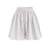 Andongnywell Women's Summer High Elastic Waist Drawstring Wide Leg Chiffon Culottes Shorts Hot pants (White,5X-Large) view 1