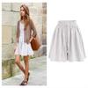 Andongnywell Women's Summer High Elastic Waist Drawstring Wide Leg Chiffon Culottes Shorts Hot pants (White,5X-Large) view 2