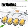 4PCS Mini Frying Baskets, 4x3x2.5in Stainless Steel Square Deep Fry Basket Strainer French Fries Holder Serving Basket Kitchen Cooking Tool for Chips, Fries, Shrimps, Taco Fryer view 2