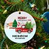 Christmas Ornament Tree 2025 Ornaments with Name City State Hebron New Hampshire Gift Long Distance Love Decoration for Xmas Gifts for Family Best Friends MDF Plastic 3" White view 1