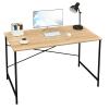 Coavas 47 inch Office Computer Desk Large Study Desk Simple Writing Table Workstation for Home, Oak Tabletop with Black Frame view 1