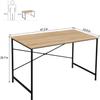 Coavas 47 inch Office Computer Desk Large Study Desk Simple Writing Table Workstation for Home, Oak Tabletop with Black Frame view 3