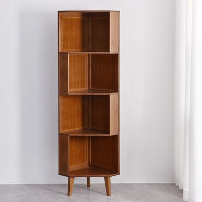 BALANBO 4-Tier Bookshelf Industrial Cube Shelf Corner Bookshelf Display Corner Storage Tall Bookcase Multifunctional Storage Display Stand Shelf for Home Office Living Room Decoration