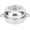 28CM stainless steel single-layer soup pot, hot pot, steamer, soup pot, new heightened steel and glass composite cover, open flame, induction cooker, infrared, electric stove heating view 1