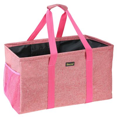 BALEINE Extra Large Utility Tote Bag with Wire Frame for Storage (Pink, 22''x12''x10'')