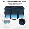 BALEINE Extra Large Utility Tote Bag with Reinforced Wire Frame, Reusable Grocery Bag for Shopping, Picnic (Blue, 22''x12''x10'') view 3