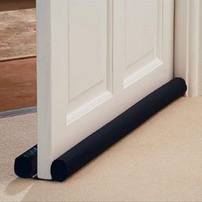 Ram Double Sided Door Draft Excluder Self-Adhesive Tape Draught Insulator Strip Foam Seal Fits to Bottom of Door Under Door Draft Stopper 90cm Long