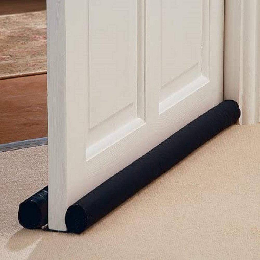 Ram Double Sided Door Draft Excluder Self-Adhesive Tape Draught Insulator Strip Foam Seal Fits to Bottom of Door Under Door Draft Stopper 90cm Long