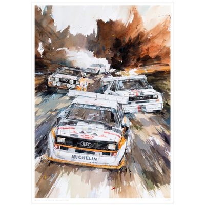 MINSEOK Watercolor Car Posters Room Decor - Premium A2 Art Old Print Pictures, Perfect Car Wall Art Gift - Dynamic Rally Sports Cars